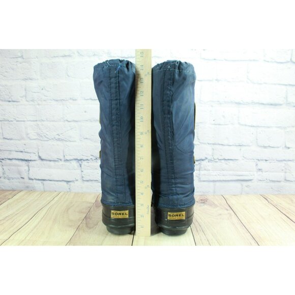 Sorel Snowlion Boots 8 Blue High Shaft Adjustable Waterproof Nylon Rubber - Picture 6 of 9